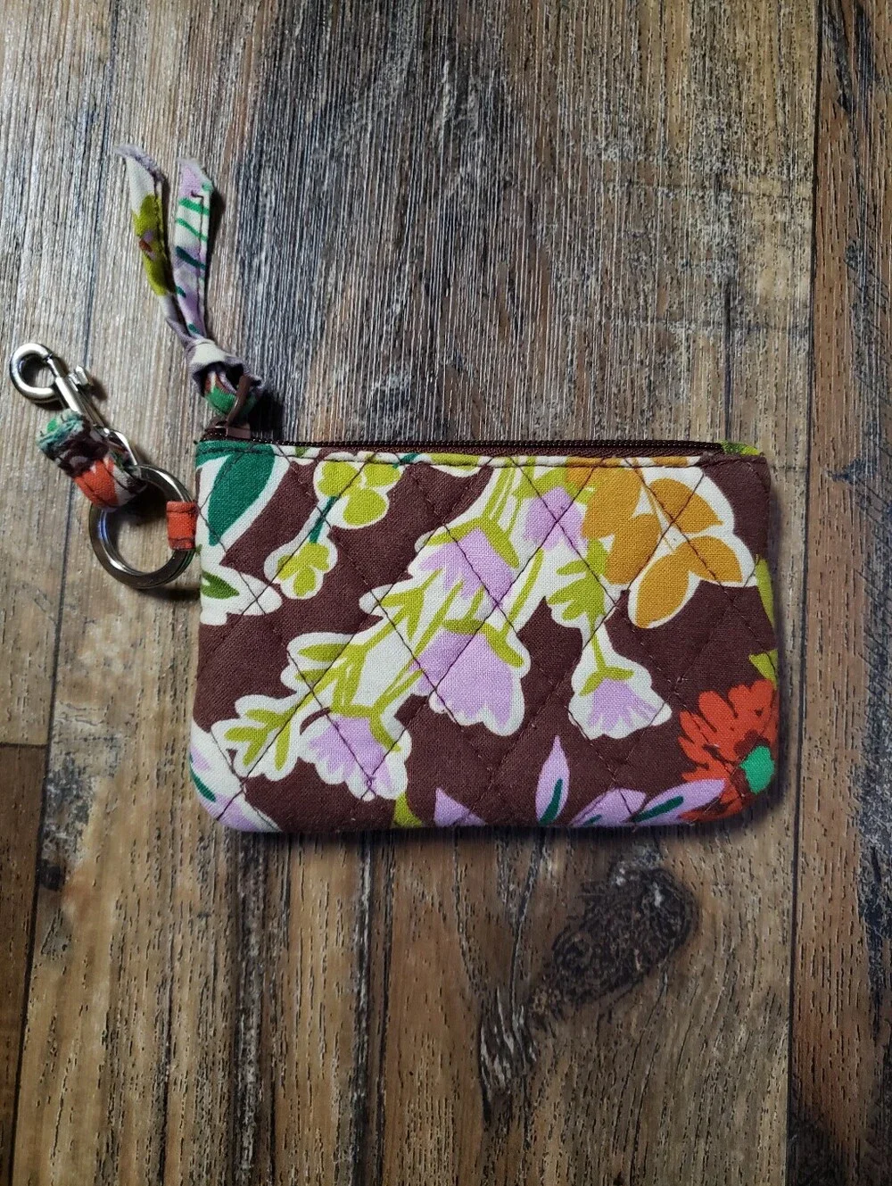 Vera Bradley 3 Piece Mixed Pattern ID Zip Key Pouch Set
